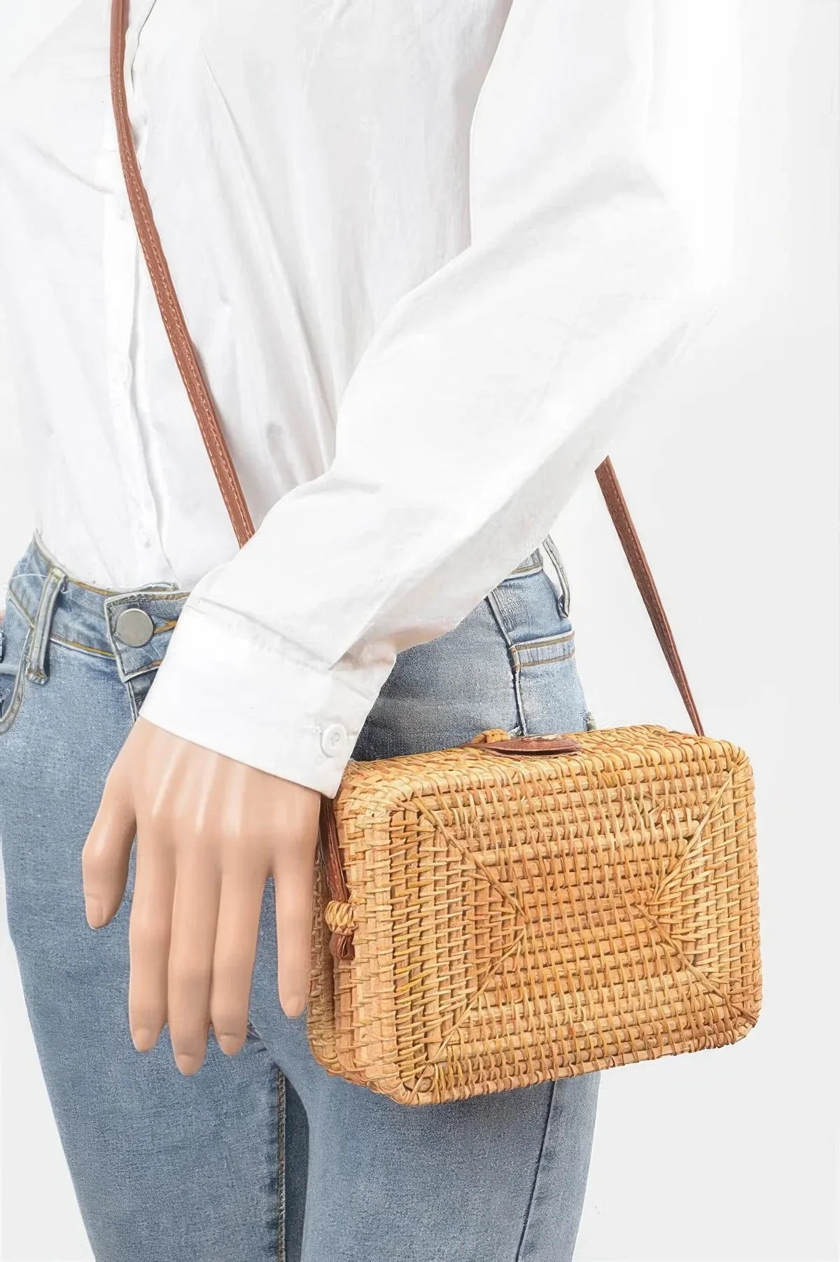 Crossbody Bamboo Box Bag