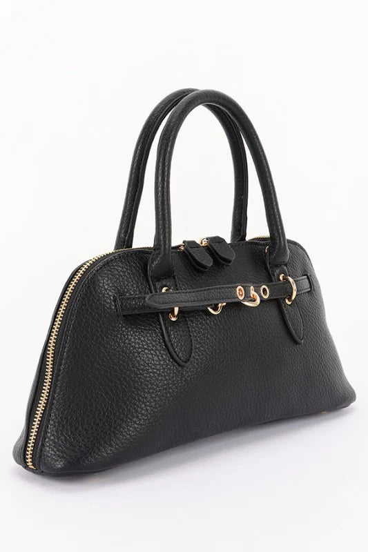 Vegan Leather Top Handle Satchel Bag