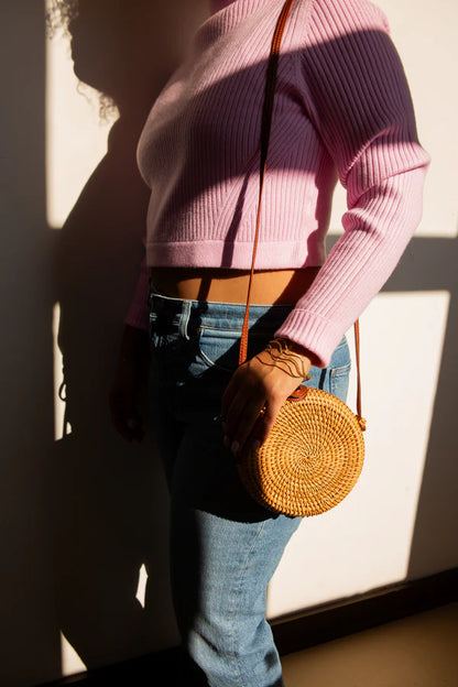 Rattan Round Bag