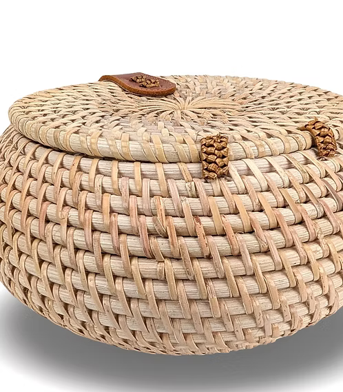 Round Rattan Bag, Woven Rattan Crossbody, Boho Rattan Handbag, Straw Circle Bag